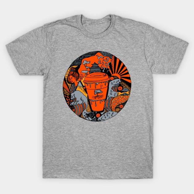 Orangrey Coffee In Japan T-Shirt by kenallouis